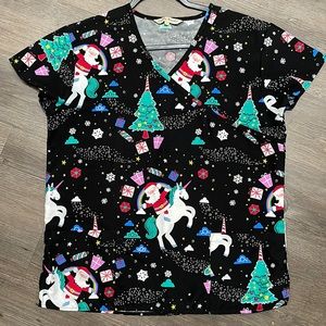 Christmas Scrub Top